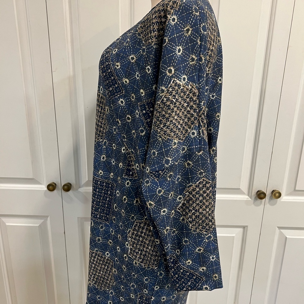 Zara Basic Blue Patchwork Tunic Dress - image 8